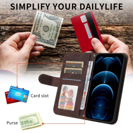 Чохол-книжка Skin Feel Life Tree для Motorola Moto G15/G15 Power - коричневий