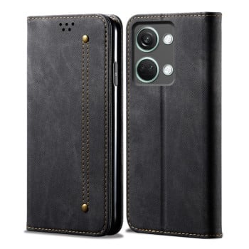 Чохол-книжка з джинсовою тканиною casual на OnePlus Ace 2V / Nord 3 - чорний