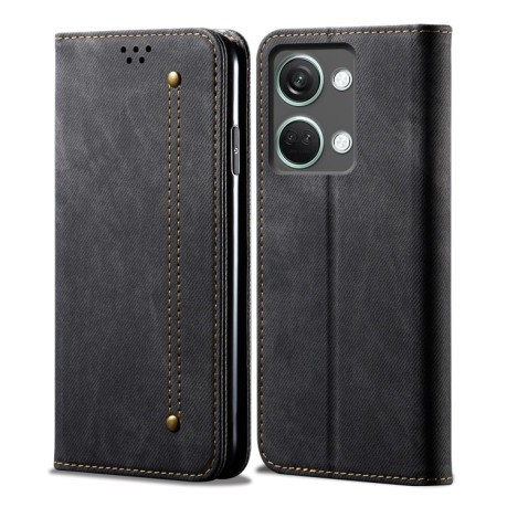 Чехол книжка Denim Texture Casual Style на OnePlus Ace 2V / Nord 3 - черный