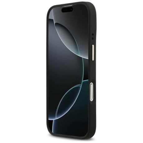 Оригинальный чехол Guess Peony Hot Stamp с MagSafe на iPhone 17 - Black