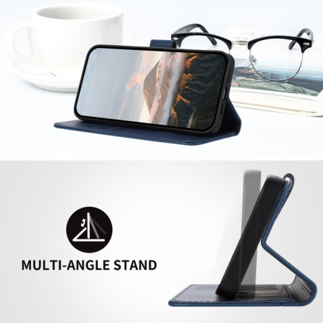 Чехол-книжка Triangle Pattern Buckle Clasp Leather на Infinix Note 40 4G - синий