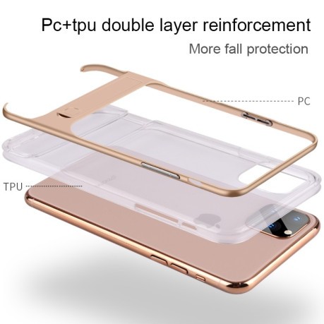 Противоударный чехол Crystal для iPhone 11 - розовое золото