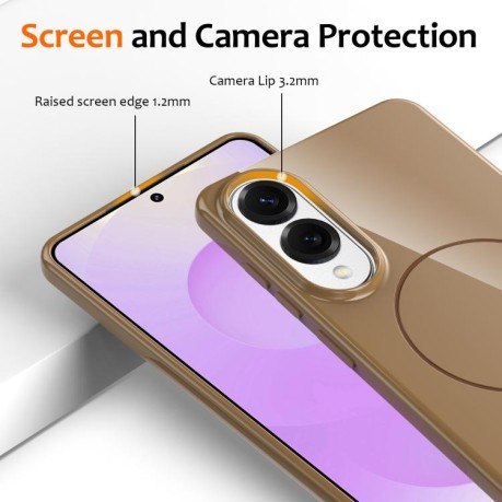 Протиударний чохол Glossy TPU Shockproof MagSafe для Samsung Galaxy S25 Edge 5G - золотий