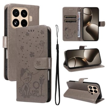 Чохол-книжка Cat Embossing Pattern на Xiaomi 15T Pro 5G EU 173mm - сірий