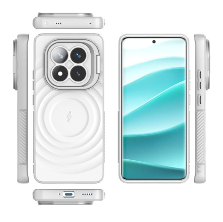 Чохол Lens Frame Bracket Corrugated MagSafe для Xiaomi Redmi Note 14 Pro+ 5G - білий