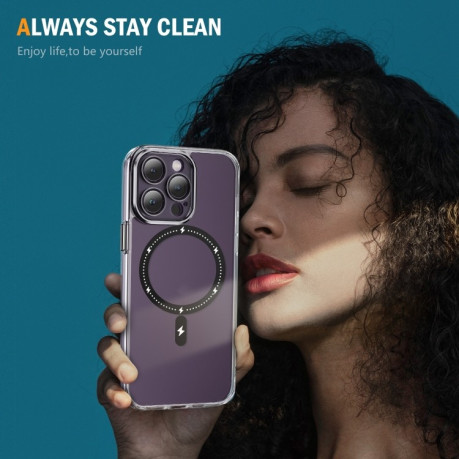 Чохол Clear Case MagSafe Simple Magnetiс для iPhone 15 Plus - чорний