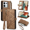 Чехол-книжка Geometric Zipper Wallet Side Buckle Leather для Redmi Note 13 Pro 4G / POCO M6 Pro 4G  - коричневый