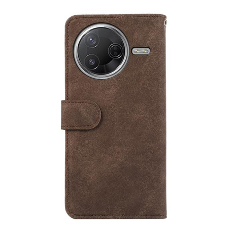 Чехол-книжка ABEEL Color Block Magnetic RFID Leather на Xiaomi Poco F7 Pro / F7 Ultra Global - коричневый