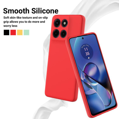 Силиконовый чехол Solid Color Liquid Silicone на Motorola Edge 60 - красный