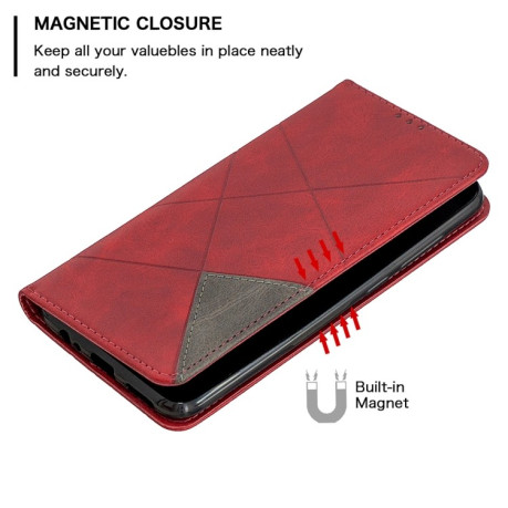 Чохол-книга Rhombus Texture на Xiaomi Redmi Note 9 - червоний