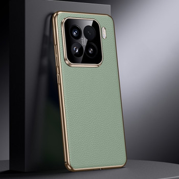 Чохол Genuine Leather для Xiaomi 15 Pro - зелений