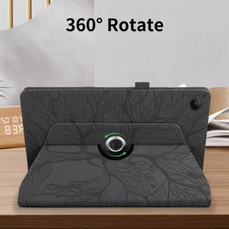 Чехол-книжка Tree Life Embossed Rotation Leather на Xiaomi Redmi Pad 2 SE 9.7 2026 — чёрный