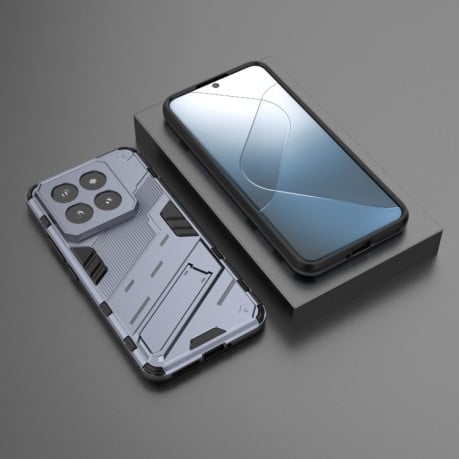 Противоударный чехол Punk Armor для Xiaomi 14 Pro - серый