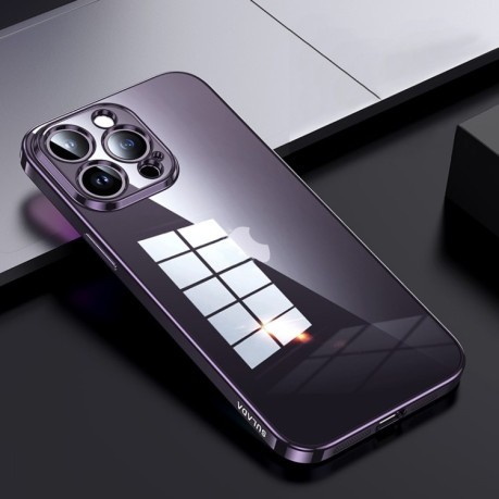 Чехол SULADA Shine Through Series Plating TPU на iPhone 15 Pro Max - фиолетовый