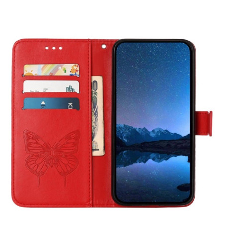 Чехол-книжка Embossed Butterfly для Infinix Smart 8 Plus / Smart 8 Pro - красный