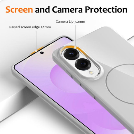 Протиударний чохол Glossy TPU Shockproof MagSafe для Samsung Galaxy S25 Edge 5G - білий