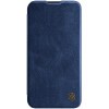 Кожаный чехол-книжка Nillkin Qin Series для iPhone 13 Pro Max - синий