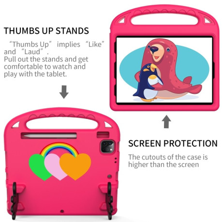 Протиударний чохол Love Small Palm Holder EVA для iPad 10.9 2022 - пурпурно-червоний
