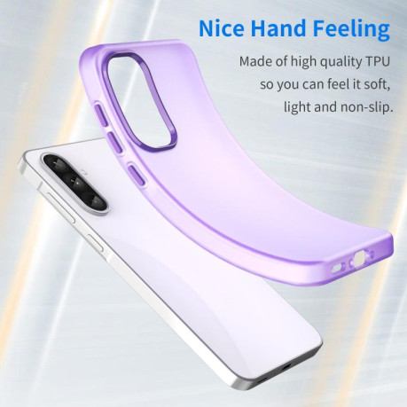 Противоударный чехол Frosted Translucent TPU Hybrid PC для Samsung Galaxy A56 5G - фиолетовый