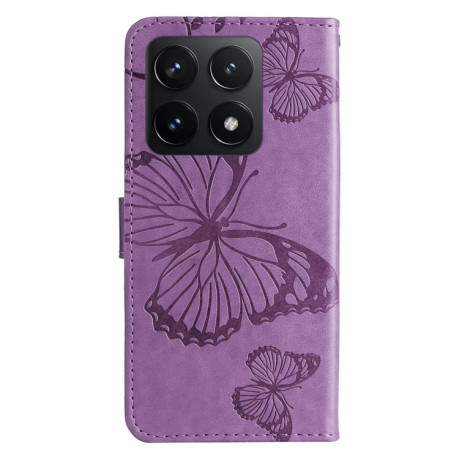 Чохол-книжка Embossed Butterfly для Xiaomi 14T - фіолетовий