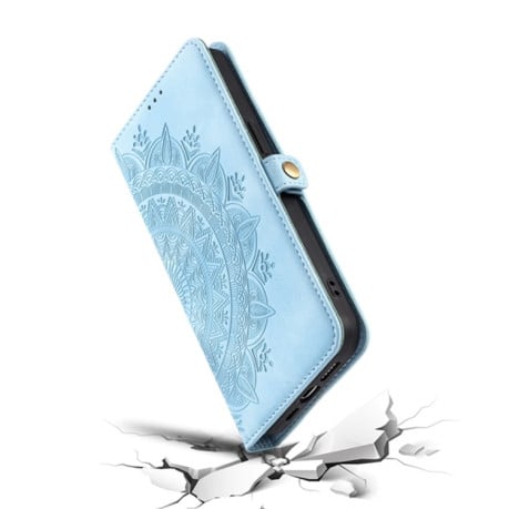 Чехол-книжка Totem Embossed Magnetic Leather для iPhone 16 Plus - синий
