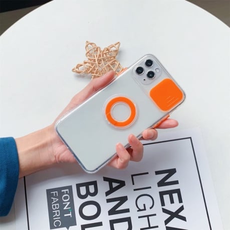 Противоударный чехол Design with Ring Holder для iPhone 11 - оранжевый