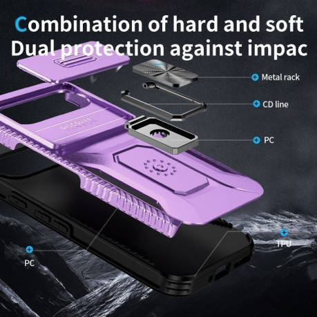 Протиударний чохол Sliding Camshield для Google Pixel 9 Pro XL - фіолетовий