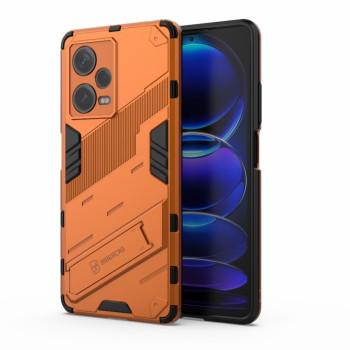 Противоударный чехол Punk Armor с подставкой на Xiaomi Redmi Note 12 Pro+ 5G - оранжевый