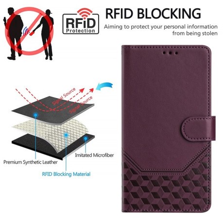 Чохол-книжка Embossing Stripe RFID для Realme 13+ 5G/13 Pro 5G/13 Pro+ - фіолетовий