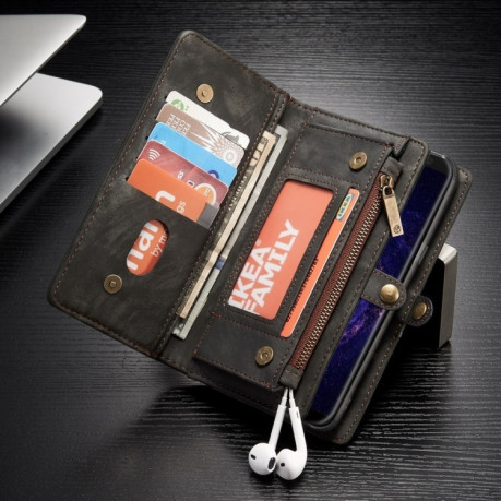 Кожаный чехол- кошелек CaseMe на Samsung Galaxy S8 + / G955 Crazy Horse Texcture Detachable- черный