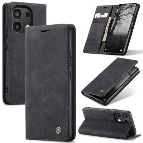 Кожаный чехол CaseMe-013 Multifunctional на Xiaomi Redmi Note 13 4G - черный