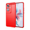 Протиударний чохол Brushed Texture Carbon Fiber на OPPO Reno11 F 5G Global - червоний