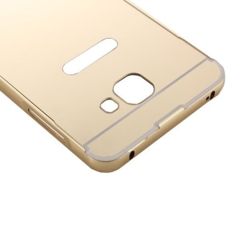 Металевий Бампер та Акрилова накладка Push-pull Style Series Gold для Samsung Galaxy A3(2016) / A310