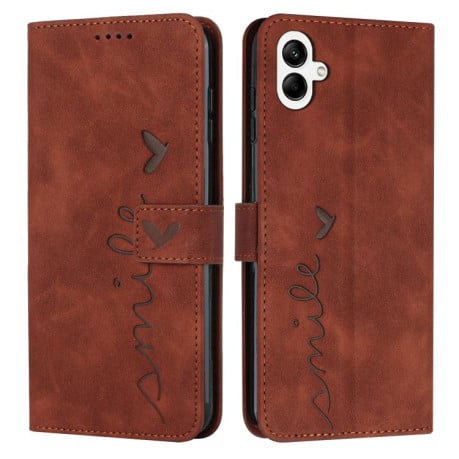 Чохол-книжка в стилі Retro м'яке покриття Skin Feel серія Amile на Samsung Galaxy A07 4G - коричневий
