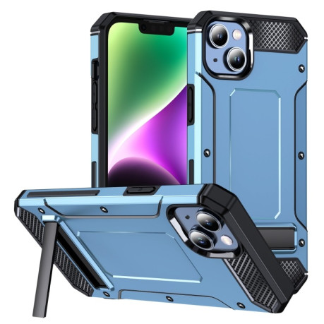 Противоударный чехол Matte Holder для iPhone 15 - голубой