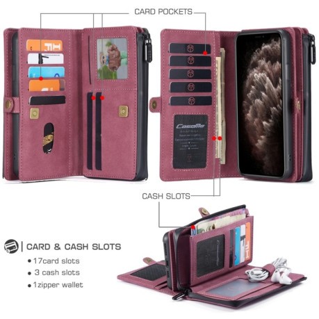 Кожаный чехол-кошелек CaseMe 018 на iPhone 11 Pro Max - красный