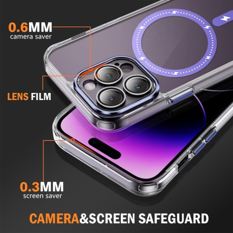 Чехол Clear Case MagSafe Simple Magnetiс для iPhone 15 Pro - фиолетовый