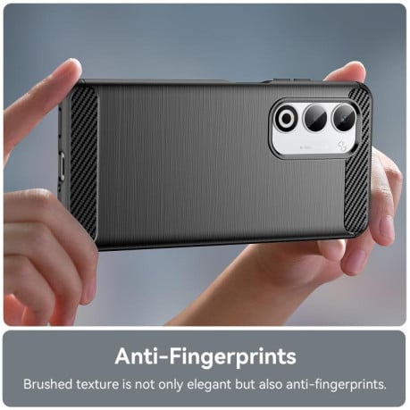 Чехол Brushed Texture Carbon Fiber на OPPO A5 4G Global - черный