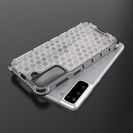 Противоударный чехол Honeycomb на Samsung Galaxy S21 - белый