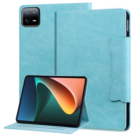 Чехол-книжка Cat Buckle Leather на Xiaomi Pad 7 / 7 Pro - голубой