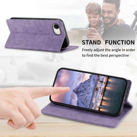 Чехол-книжка Business Solid Color Magnetic RFID Leather на iPhone 16e - фиолетовый