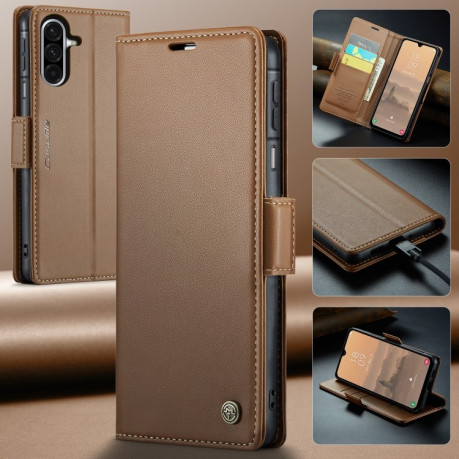 Чохол-книжка CaseMe 023 Butterfly Buckle Litchi Texture RFID Anti-theft Leather  для Samsung Galaxy A26 5G - коричневий
