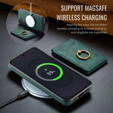 Чохол MAGKING K1 з MagSafe та кишенькою на карт+RFID на Samsung Galaxy S25 FE 5G - зелений