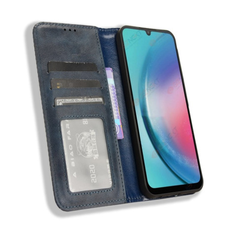 Чохол-книжка Magnetic Buckle Retro Crazy Horse Texture для Samsung Galaxy C55 / M55 5G - синій