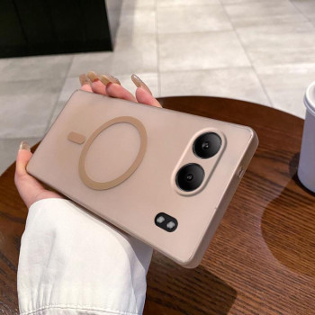 Противоударный чехол матовый Ice Fog Fine Hole с MagSafe для OnePlus Nord 4 5G - золотой