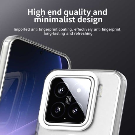 Противоударный чехол MagSafe Holder PC Hybrid для Xiaomi 15 - белый