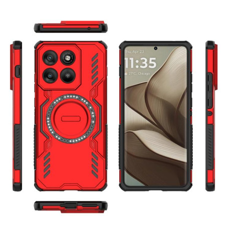 Противоударный чехол Butterfly Armor MagSafe Magnetic Ring Shockproof для Motorola Edge 70 5G Global — красный