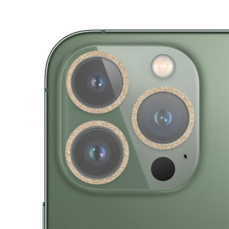 Защитное стекло для камеры Glitter Ring на iPhone 13 Pro / 13 Pro Max - золотое