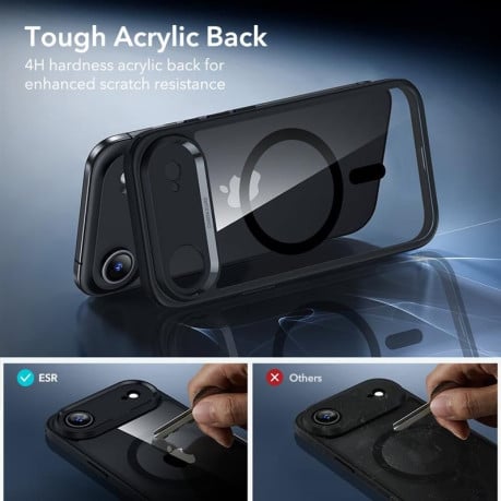 Оигинальный чехол ESR Classic Hybrid с MagSafe + накладка на клавишу на iPhone Air - Clear Black