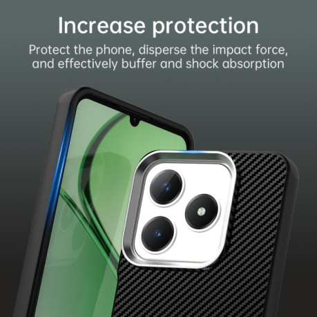 Ударозащитный чехол HMC Carbon Fiber Series IMD на Realme C61/C63/Note 60/Note 60x - черный